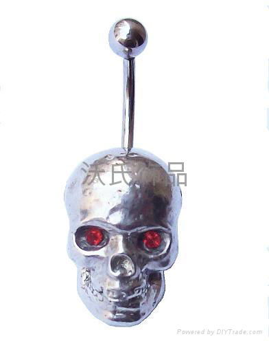 skull navel ring