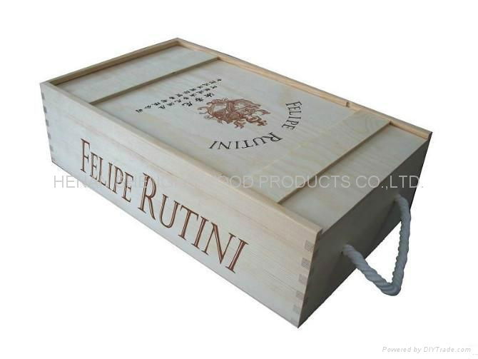 Blank 1 Bottle Wooden Wine Boxes, Sliding Lid