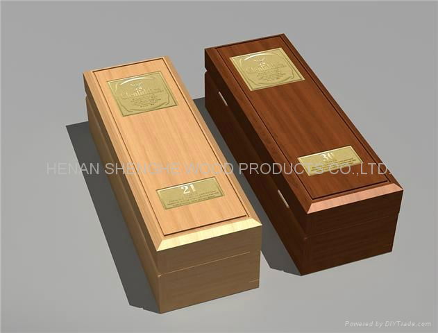 Blank 1 Bottle Wooden Wine Boxes, Sliding Lid