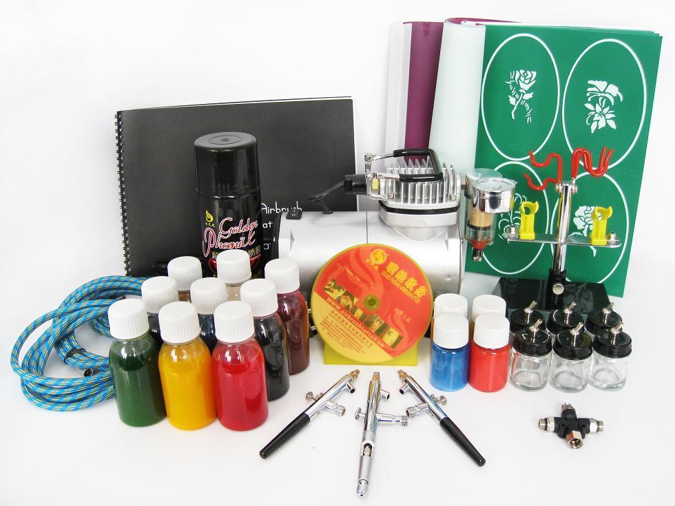 1*JFH-01 airbrush 5 bottles of common ink （60ml）