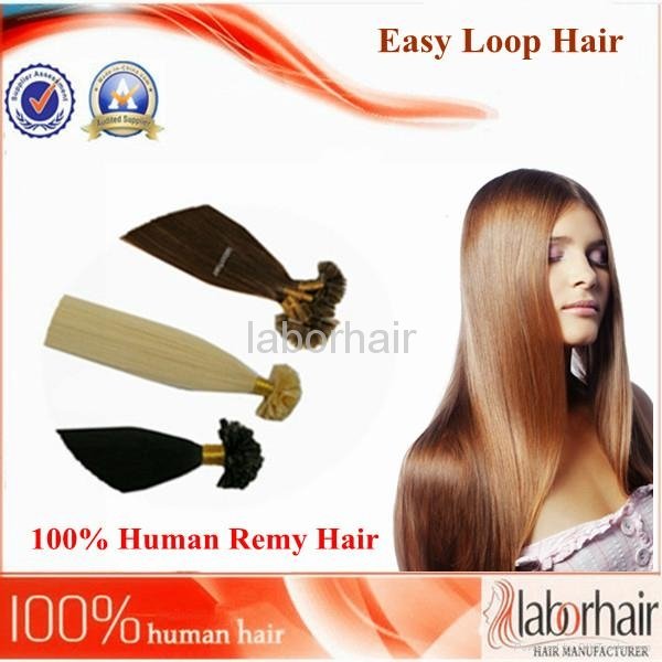 Straight Hair With Accessories. Nail-shape tipped human hair