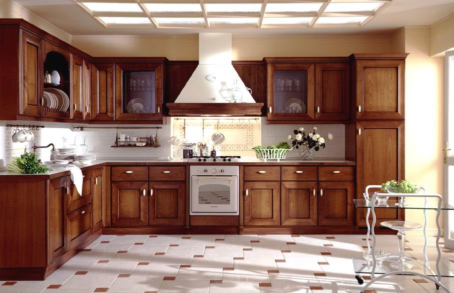 Modern Kitchen Cabinet with Solid Wood