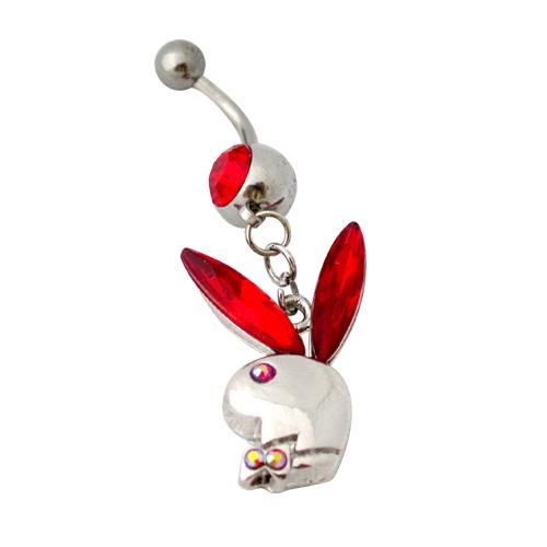 Austrian Pink Crystal Playboy Belly Button Ring Piercing - JBR008 (Canada 