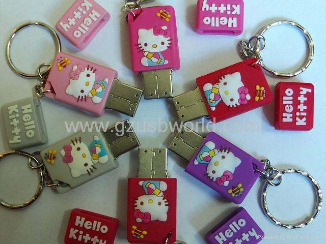 USB Flash Drive with Hello Kitty Design for Christmas and Promotional Gifts