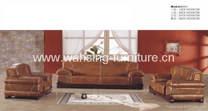 Antique royal solid wood furniture leather sofa set living room ...
