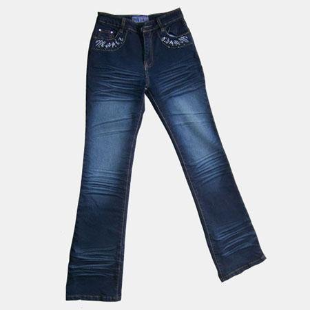 Women's straight leg Jeans with Wrinkle Effect
