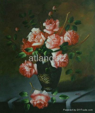 painting pictures of flowers. Floral oil painting, classical