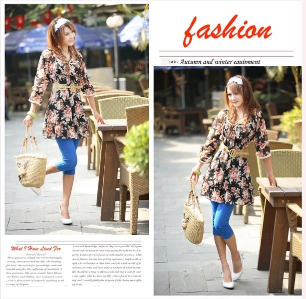 Korean Style Fashion Colorful Dazzle Chiffon Dress 1