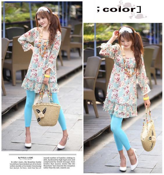 Korean Style Fashion Colorful Dazzle Chiffon Dress 3