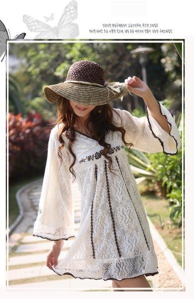 Korean Style Hollow-out Knitting Lace Dress 2