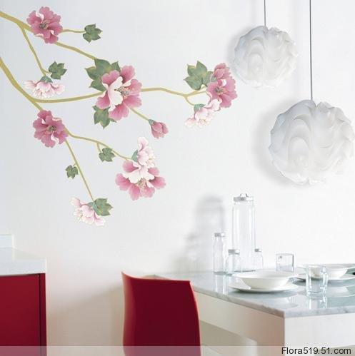 wallpaper stickers. Hibiscus flower Wall Stickers