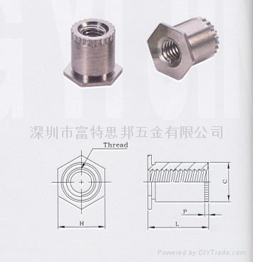 SOSG-3.5M3-10接地压铆螺母柱 SOAG - FOT