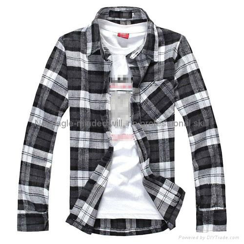 100% cotton yarn dyed flannel men's long 