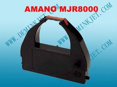 CYCLONE 3-Pack Amano MJR8000 Amano MJR8000 Ink Ribbon Cartridge Black-RED 