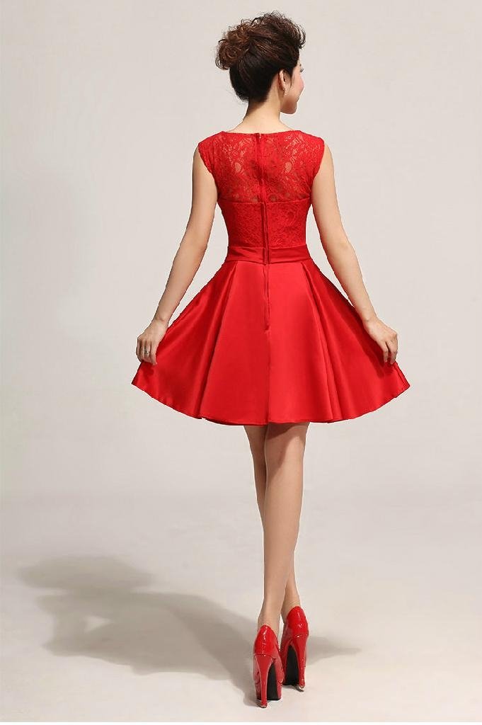 New Red Short Party Dress Bridesmaid Dress Evening Dress LF175