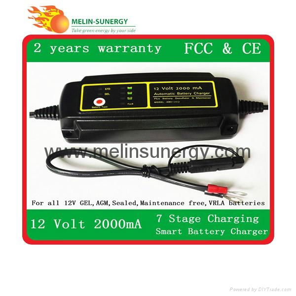 12V2000mA Automatic Lead acid battery charger 7 stages ...