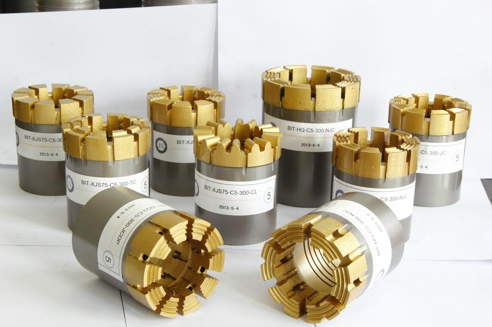 diamond drill bit and reaming shells for geological exploration BQ,NQ