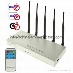Gsm blocker - 5 Antenna Cell Phone jammer+ Remote Control (3G, GSM, CDMA, DCS)