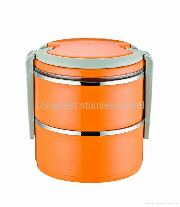 2 layer stainless steel stackable tiffin box lunch box TSLB00114