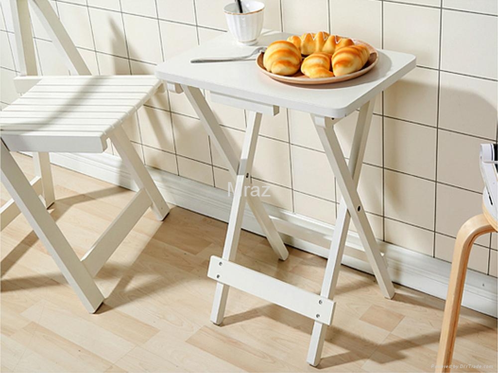 European Style White Solid Wood Folding Table MTHD1206 Mraz (China
