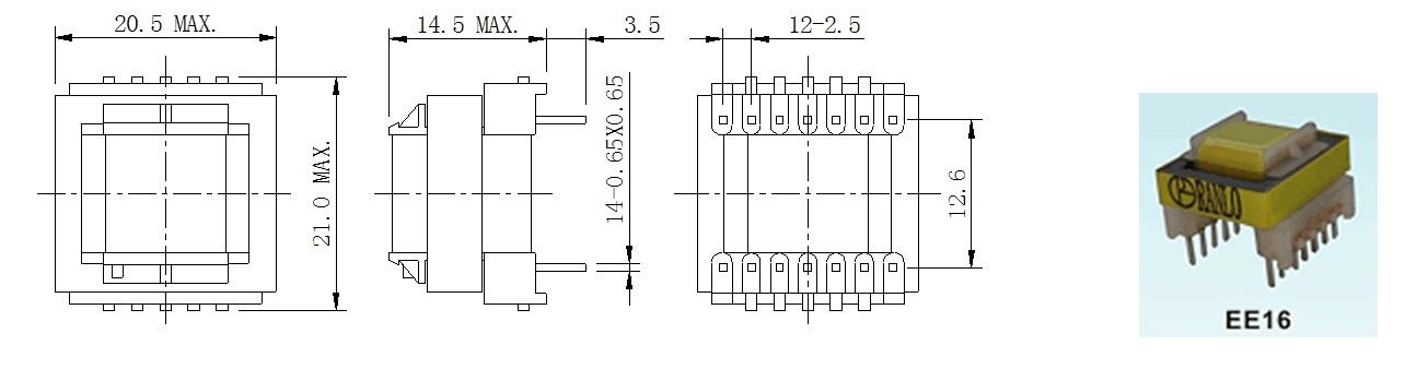 ranlo ee16 卧式 7 7 白色高频变压器