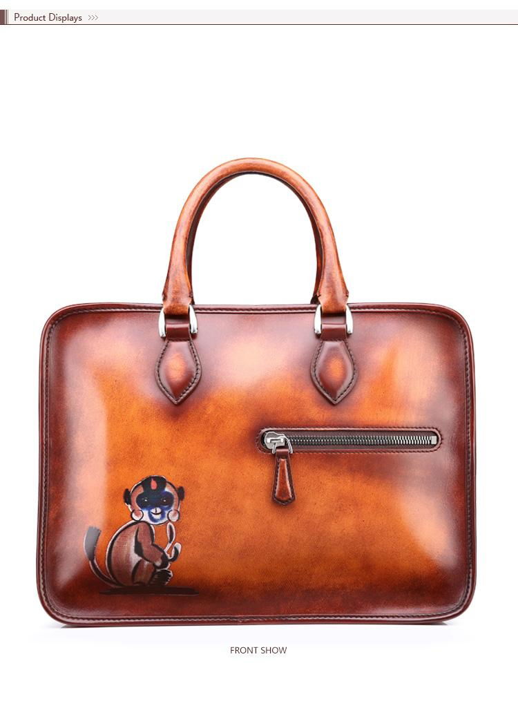 2016 Monkey briefcase Italian leather handbags wholesale custom calfskin laptop - T88LN0325-3 ...