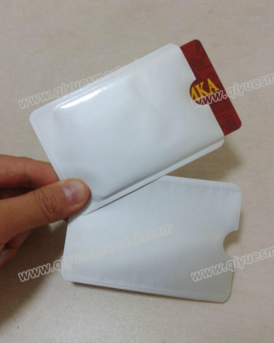 aluminum foil credit card protector RFID blocking sleeve QY1407013