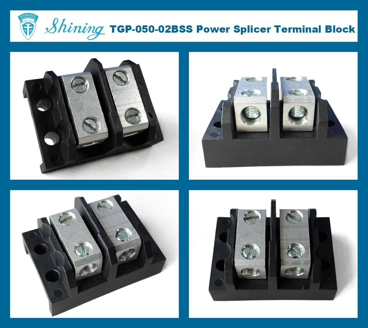TGP-050-02BSS 600V 50A 2 Way Electrical Splicer Terminal Block 
