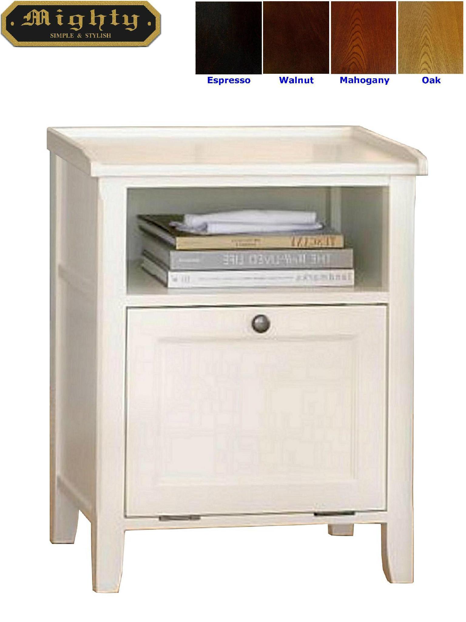 Wooden Modern Occasional White Side Table With Storage WD2084