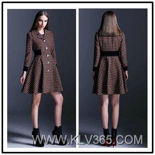 Designer Women Wool Winter Coat Style Dress - 14112463 (China