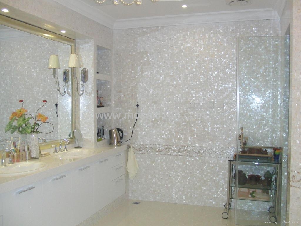 White freshwater mother of pearl tile - PM001-g - Gimare ...