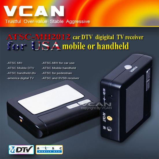 car DTV digigital TV receiver for USA mobile or handheld