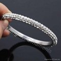 3 row crystal stainless steel bangles