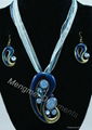 enamel pendant metallic jewelry sets 1