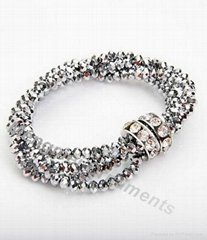 4 strand crystal beaded jewelry bracelet