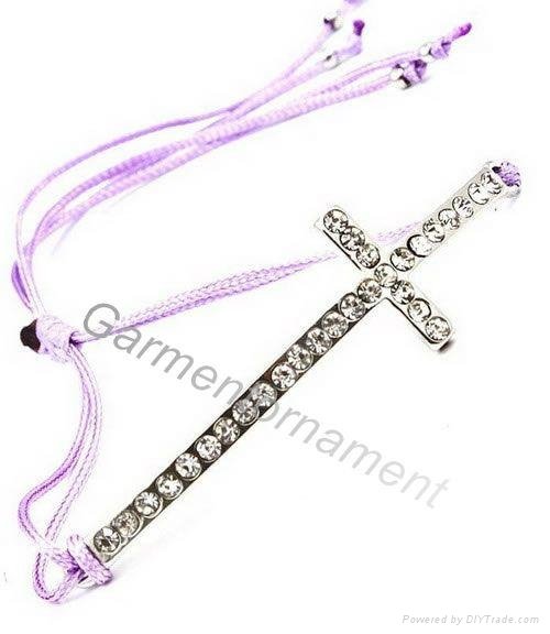 adjustable cord crystal cross bracelet 2012 newest style 3