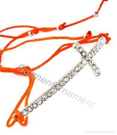 adjustable cord crystal cross bracelet 2012 newest style 4