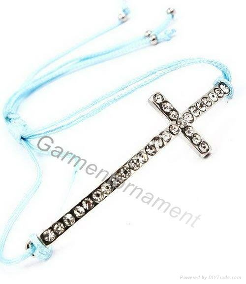 adjustable cord crystal cross bracelet 2012 newest style 5