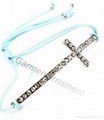 adjustable cord crystal cross bracelet 2012 newest style 5