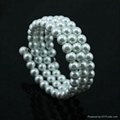 3 row coil glass pearl bracelet