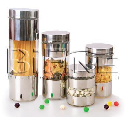 4PC Glass Canister Set 3