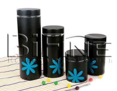 4PC Glass Canister Set 4