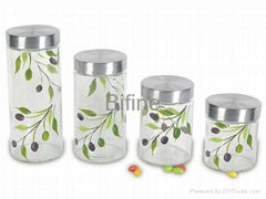 56295: 4pc Glass Canister Set
