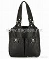 A5193 Black double handle totes with twist-locks decoration 1