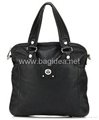 A5196 Black Double handle totes with a twist-lock on front