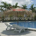 TROPICAL REAL PALM LEAF THATCHED WOODEN UMBRELLA 4