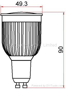 Dimmable High Power 7W COB LED Spotlight GU10 2