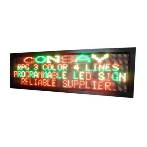 Semi-outdoor led electronic sign RGY color 4 lines 4