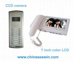 7 inch color Video indoor phone for apartments