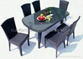 Outdoor furniture rattan dining set